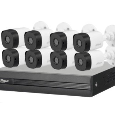 Kit de Vigilancia Dahua KITXVR1B08 - DVR - 8 Canales - 8 Cámaras B1A21 - Bala - DH-XVR1B08-I-KIT3