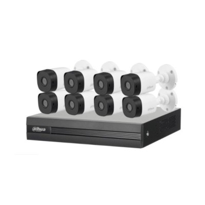Kit de Vigilancia Dahua KITXVR1B08 - DVR - 8 Canales - 8 Cámaras B1A21 - Bala - DH-XVR1B08-I-KIT3