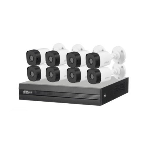 Kit de Vigilancia Dahua DVR 8 Canales con 8 Cámaras Bala Modelo DH-XVR1B08-I-KIT3 Kit de Vigilancia Dahua DVR 8 Canales con 8 Cámaras Bala Modelo DH-XVR1B08-I-KIT3
