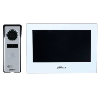 Kit de Videoportero Hibrido Dahua DHI-KTH01 - Frente de Calle Analógico - Monitor DHI-VTH2624GW-WP - DHI-KTH01