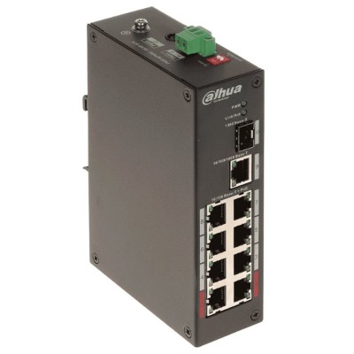 Switch Dahua PFS3110-8ET-96PAQFIB - 8 Puertos - PoE - 1 SFP - Incluye Transceptores de Fibra y Jumper de 2M - PFS3110-8ET-96PAQFIB