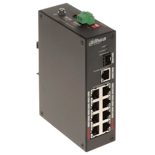 Switch Dahua 8 Puertos PoE con Puerto SFP y Fibra Óptica - Modelo PFS3110-8ET-96PAQFIB