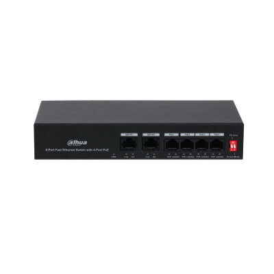 Switch Dahua PFS3006-4ET-36 -  Fast Ethernet - 4 Puertos PoE+ - 2 Uplink - Gestionado - DH-PFS3006-4ET-36