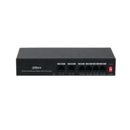 Switch Dahua 4 Puertos PoE+ Fast Ethernet Gestionado Modelo DH-PFS3006-4ET-36