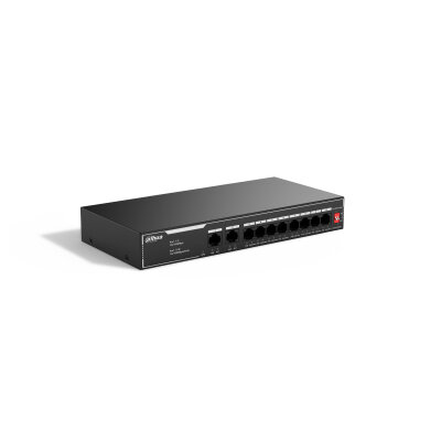 Switch Dahua SF1010LP - Fast Ethernet - 8 Puertos PoE+ - 2 Uplink - No Gestionado - DH-SF1010LP