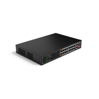 Switch Dahua SF1018LP - Fast Ethernet - 16 Puertos PoE+ - 2 Uplink - No Gestionado - DH-SF1018LP