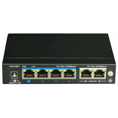 Switch UTEPO UTP3GSW04TP60 - Gigabit Ethernet - 4 Puertos PoE+ - 2 Uplink - No Gestionado - UTP3-GSW04-TP60