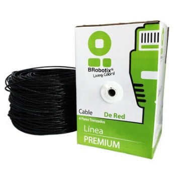 Bobina BRobotix - Cat5e - 100M - 24 AWG - Negro - 055100
