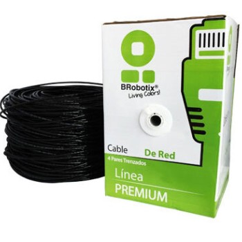 Bobina de Cable de Red BROBOTIX Cat5e 305M 24 AWG Negro Modelo 055305
