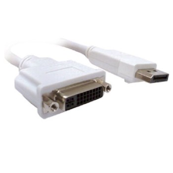 Cable BRobotix 104550 - DisplayPort a DVI-I - Macho/Hembra - Blanco - 104550