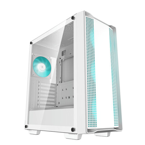 Gabinete Gamer DeepCool CC560 Blanco - Media Torre ATX con 4 Ventiladores RGB y Panel Lateral de Vidrio