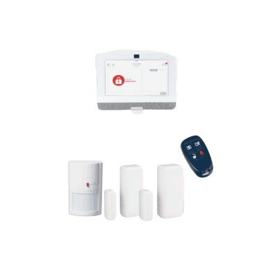 Kit de Alarma DSC QOLSYS IQ4 PACK - Panel QOLSYS IQP4005 - 2 Contactos Magnéticos - Detector de Movimiento - Llavero de 4 Botones - IQ4 PACK POWER