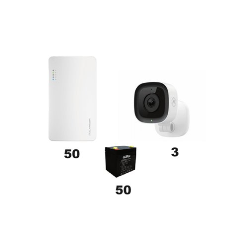 Kit de Alarma DSC SEM300 50 PACK con Comunicadores, Baterías y Cámaras de Seguridad