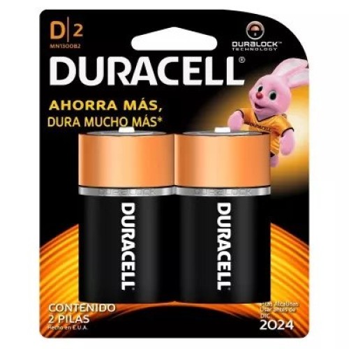 Pila Duracell Tipo D Alcalina - 2 Piezas - Modelo MN1300B2