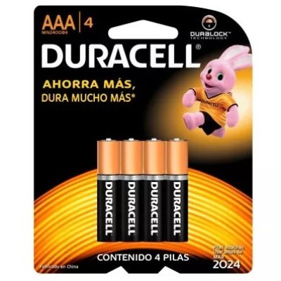 Pila Duracell 41333001098 - AAA - 4 Piezas - Alcalina - 41333001098