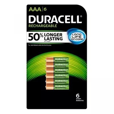 Pila Duracell - AAA - Recargables - 6 Piezas - 41333031200