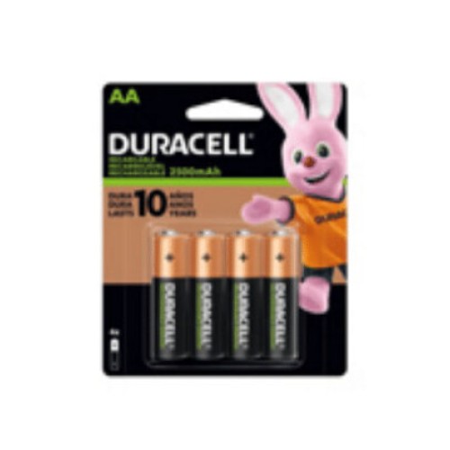 Pilas Recargables Duracell AA NiMH 2500 mAh - Paquete de 4 - Modelo 5006077