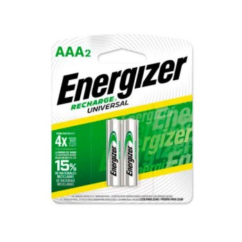 Pilas Recargables Energizer AAA Ni-MH 2 Piezas Modelo PIENERECAAA2