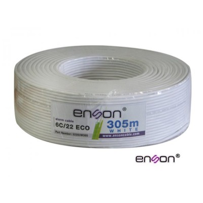 Enson Cable de Alarma Serie E 305mtr 6 Conductores Color Blanco - 32203W305