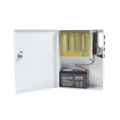 Fuente de Poder Profesional Epcom PLK12DC8ABK - 12 Vcc - 10 A - 9 Salidas para Cámaras - PLK12DC8ABK