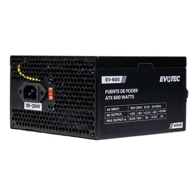 Fuente de Poder Evotec EV-600 - 600W - ATX - 24 pin - EV-600