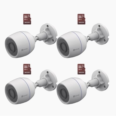 Kit 4x Cámaras IP Ezviz CS-H3C - 2MP - Lente 4mm - Wi-Fi + 4 Memorias Hiksemi MicroSD HS-TF-E1/32G - 32GB - CS-H3C/KM4