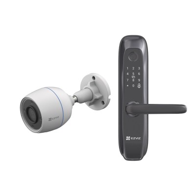 Kit de Cerradura Inteligente con Cámara IP Ezviz - CS-L2S/CAM - Wi-Fi Gris - CS-L2S/CAM
