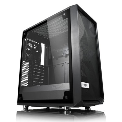 Gabinete Fractal Design Meshify C - ATX/ ITX/ M-ATX - 1 Ventilador Frontal y Trasero - Panel lateral - FD-CA-MESH-C-BKO-TGL