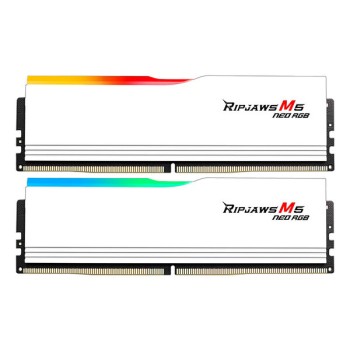 Memoria RAM G.Skill Ripjaws M5 Neo RGB - DDR5 - 32GB (2x16GB) - 6000MHz - UDIMM - Blanco - Para PC - F5-6000J3038F16GX2-RM5NRW