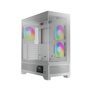 Gabinete Gamer Gamdias ATLAS M1 WH - Media Torre - ATX/Micro-ATX/Mini-ITX - 3 Ventiladores - Panel Lateral - Blanco - GD-ATLAS M1 WH