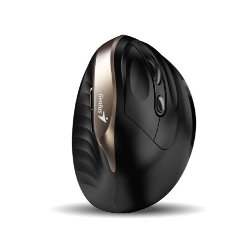 Mouse Ergonómico Genius Ergo 8250S Inalámbrico 6 Botones 1600 DPI Negro Dorado