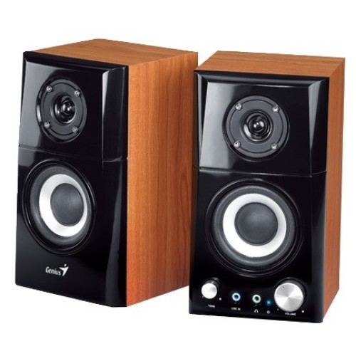 Bocinas Genius SP-HF500A II con Subwoofer - 16W RMS - Conexión 3.5mm - Acabado Madera