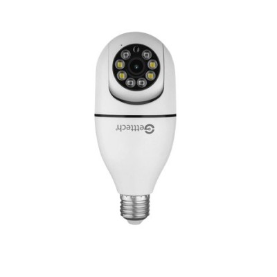Cámara IP Gettech GEC-WBUB2 - 2MP - Tipo Bombilla - Lente 3.6mm - Micrófono Integrado - Wi-Fi - GEC-WBUB2