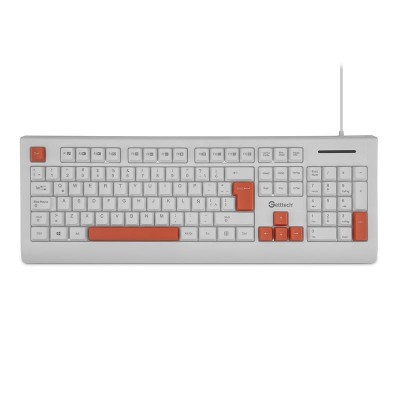 Teclado Getttech GGK-ESMWR-02 - Alámbrico - Español - Blanco con Naranja - GGK-ESMWR-02-WH