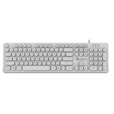 Teclado Getttech Ignite - Alámbrico - USB - Multimedia - Blanco - GTI-28201B
