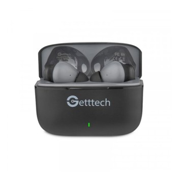 Auriculares Getttech GUE-T8PBL-BG - Inalámbricos - Estuche de Carga - Negro - GUE-T8PBL-BG