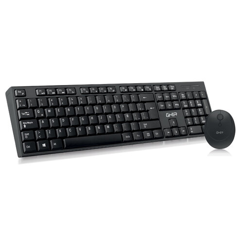 Kit Teclado y Mouse GHIA GT5000 Inalámbrico USB Español Negro