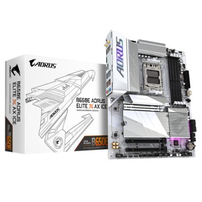 Tarjeta Madre Gigabyte B650E AORUS ELITE X AX ICE - Socket AM5 - 4xDDR5 - 4400/6600/8000 MHz - HDMI - ATX - B650E A ELITE X ICE