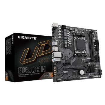 Tarjeta Madre Gigabyte B650M H - Socket AM5 - 2x DDR5 - 4400/5600(OC)/6400(OC)MHz - HDMI - DisplayPort - USB 2.0/3.2 - Micro ATX - B650M H