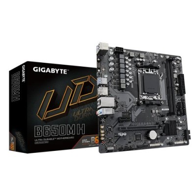 Tarjeta Madre Gigabyte B650M H - Socket AM5 - 2x DDR5 - 4400/5600(OC)/6400(OC)MHz - HDMI - DisplayPort - USB 2.0/3.2 - Micro ATX - B650M H