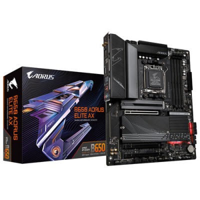 Tarjeta Madre Gigabyte B650 AORUS ELITE AX - Socket AM5 - 4x DDR5 - 4400/5200/6666(OC) MHz - HDMI - DisplayPort - USB 2.0/3.2 - ATX - B650 AORUS ELITE AX