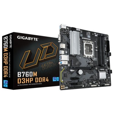 Tarjeta Madre Gigabyte B760M D3HP DDR4 - Socket 1700 - 4xDDR4 - 2133/4000/5333MHz - HDMI - DisplayPort - VGA - USB 2.0/3.2 - Micro ATX - B760M D3HP DDR4