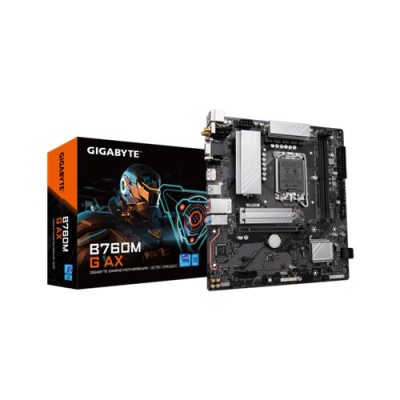 Tarjeta Madre Gigabyte B760M G AX - Socket 1700 - 2xDDR5 - 4400/6000(OC)/8000(OC)MHz - HDMI - DisplayPort - VGA - Micro ATX - B760M G AX