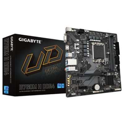 Tarjeta Madre Gigabyte B760M H DDR4 - Socket 1700 - 2x DDR4 - 2133/2933/3200MHz - HDMI - VGA - USB 2.0/3.2 - Micro ATX - B760M H DDR4