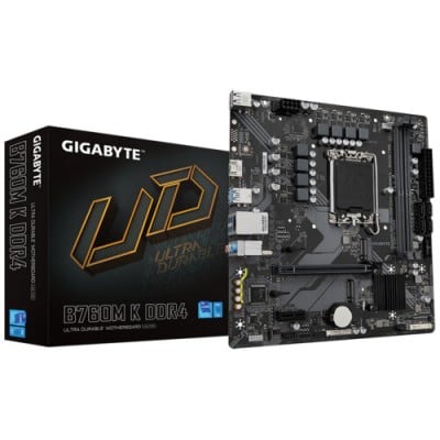 Tarjeta Madre Gigabyte B760M K DDR4 - Socket 1700 - 2xDDR4 - 2133/4266/5333MHz - HDMI - Micro ATX - B760M K DDR4