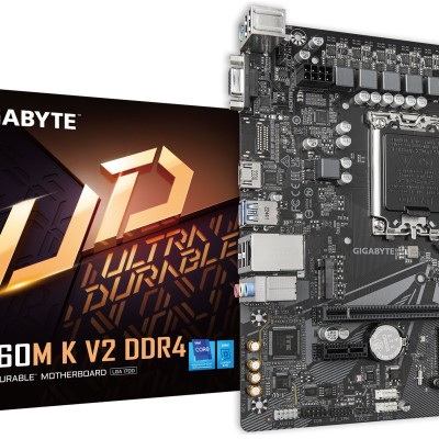 Tarjeta Madre Gigabyte B760M K V2 DDR4 - Socket 1700 - 2x DDR4 - 2133/2666/3200MHz - HDMI - VGA - USB - Micro ATX - B760M K V2 DDR4