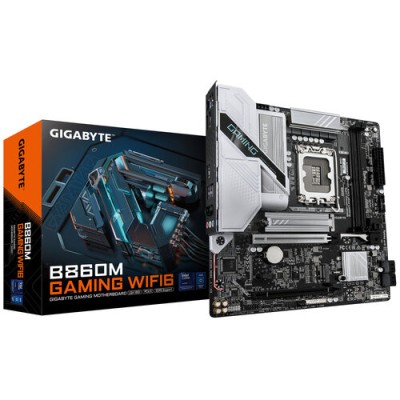 Tarjeta Madre Gigabyte B860M GAMING WIFI6 - Socket 1851 - 2xDDR5 - 5600/7400(OC)/9066(OC)MHz - HDMI - DisplayPort - Micro ATX - B860M GAMING WIFI6