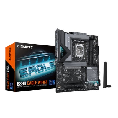 Tarjeta Madre Gigabyte B860 EAGLE WIFI6E - Socket LGA 1851 - 4xDDR5 - 5600/6400/9066(O.C)MHz - HDMI - DisplayPort - USB - ATX - B860 EAGLE WIFI6E
