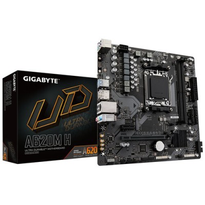 Tarjeta Madre Gigabyte A620M H - Socket AM5 - 2x DDR5 - 4400/5200/6400(O.C.)MHz - HDMI - DisplayPort - USB 2.0/3.2 - Micro ATX - A620M H