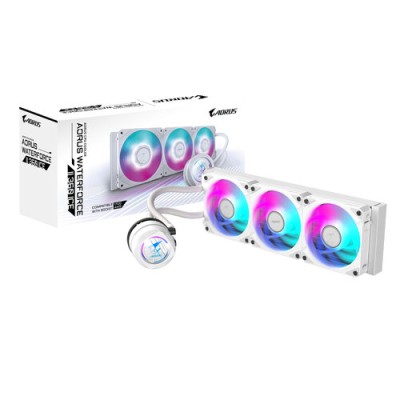 Enfriamiento Líquido Gigabyte AORUS WATERFORCE II 360 ICE - 3 Ventiladores - 2300 RPM - ARGB - Blanco - GP-AORUS WATERFORCE II 360I